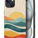 Case Compatible with iPhone 14 Plus, Sunrise Mountain Peak Girl Hybrid 2-Layer Hard Shell + Silicone Protective Case -Scratch-Resistant Shockproof for iPhone 14 Plus