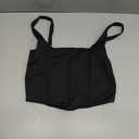 Women Y2k Corsets Square V Neck Double Lined Crop Tank Top Sexy Dance Tops (Medium, 01-black)
