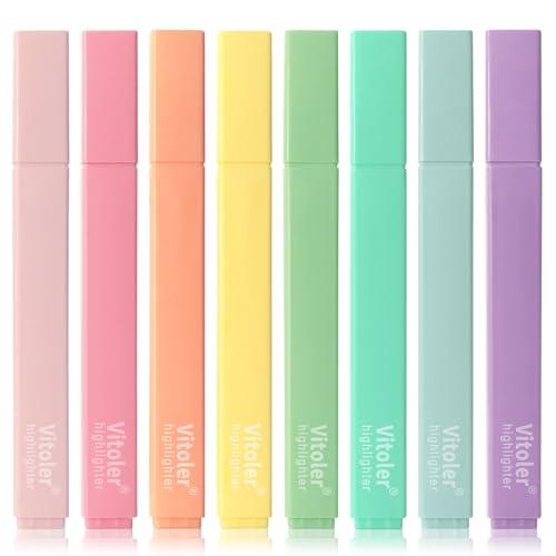 Vitoler Bible Highlighters,Aesthetic Cute Highlighters,8pcs Colorful Highlighter Markers No Bleed for Office School Supplies