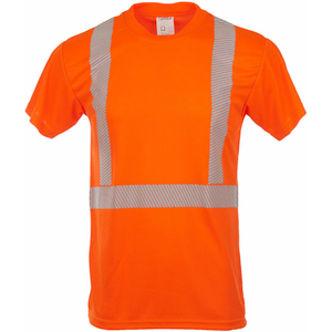 Hi Vis T Shirt, Sleeveless, ANSI Class 2, Orange, Size M