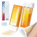 Waxfans Roll On Wax Refill,Wax Roller Refill for Hair Removal,Quick Melting - For Coarse and Fine Hairs.with 3.53 Ounce(Pack of 2) Honey Waxing Rollers, 50 Waxing Strips