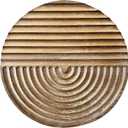 Musanpou Hand-carved Wood Wall Decor featuring Artistic Round Design for Farmhouse and Country-style Interiors | Wall Art Decoration | 11.8 inches x 11.8 inches (Natural)