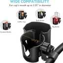2-in-1Stroller Cup Holder with Phone Holder, 360 Rotatable Strong Clip, Large Storage Box for Stroller, Wheelchair, Walker