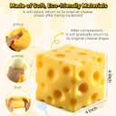 Big Cheese Squishy (10cm), Jumbo Squishy Cheese Block Stress Relief Fidget Toy,Large Size Viral Squeeze Toys for Holiday & Birthday Gifts (4 Inch)
