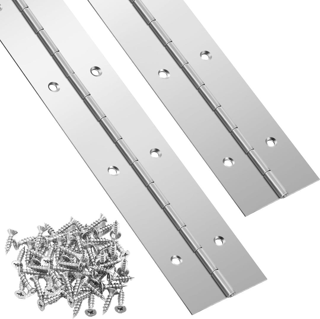 48 Inch 2 Pack Piano Hinges Heavy Duty Steel Continuous Hinge