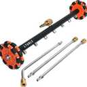 2-in-1 Can Move Horizontally Pressure Washer Undercarriage Cleaner Water Broom23" Surface Cleaner Power Washer Attachment with 7 Nozzles 3 Extension Rods andSpare Wheel4000 PSI