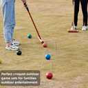 35" Six Player Croquet Set, Deluxe [Annatto Retro Style] Croquet Set with Wooden Mallets/Colored Ball/Wickets/Stakes for Adults/Teens/Family-Perfect for Lawn/Backyard Game/Park