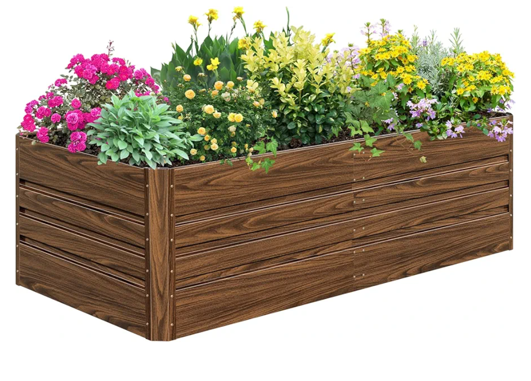 SnugNiture Galvanized Raised Garden Bed 6x3x2FT Outdoor Large Metal Planter Box Steel Kit for Planting Vegetables, Flowers