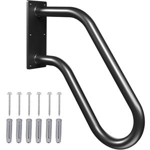 Handrails Wall Mount Stair Safety Handle NonSlip Step Metal UShape Grab Yard Mounted Garage Porch Garden Hand Railings Powder Coated Heavy Duty Indoor or Outdoor Safe Bars (2 Pack)