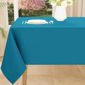 Smiry Rectangle Table Cloth, Waterproof Anti-Scratch Polyester Tablecloth, Decorative Washable Fabric Table Cover for Dining, Buffet, Parties and Outdoor, 54x108, Teal