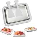 Rolled Ice Cream Maker, Stainless Steel Manual Ice Cream Roll Maker Plate with 2 Scrapers, DIY Homemade Frozen Dessert Tray, No Electricity Required, for Home Use (White, Large)