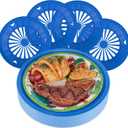 Tessco for you 12 Pcs Reusable Plastic Paper Plate Holders 10 Inch Heavy Duty Plastic Paper Plate Holder Set with Snap in Grooves for 9 Inch Plates, Dishwasher Safe for Picnic Party BBQ (Dark Blue)