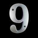 2 x Unique 5-Inch High Acrylic House Numbers - Rustproof & Anti-fade Mailbox Number/Float or Flush Mount - Enhance Home Address Visibility/Silver Finished/Number 9