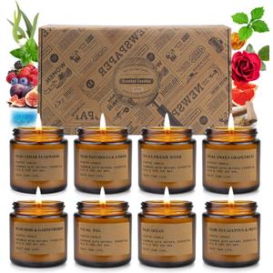 7 Pack Candles for Home Scented, Aromatherapy Jar Candle Gifts for Women, Natural Soy Wax Amber Candle Set, Scented Candles Set for Birthday Valentine Mother's Christmas Day Present