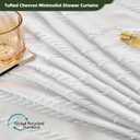 Siiluminisoy White Shower Curtain Fabric Boho Shower Curtain Cloth Textured Tufted Chevron Elegant Shower Curtains Waterproof for Bathroom 72" x 72"