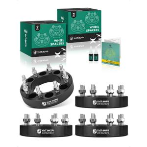 YHTAUTO 8x170 mm Wheel Spacers 1.5 Inch Fits Ford F-250 Super Duty 1999-2002, Excursion 2000-2002 Tire Spacers w/ M14x2 & 12.9 Grade Studs, 125mm Center Bore 8 Lug 4PCS Black