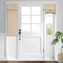HOMEIDEAS Blackout Door Curtains, Privacy Front Door Curtains for Small Window and Sidelight Shades, Thermal Insulated Side Window Covering, Beige, 1 Panel, W12 X L40 Inch