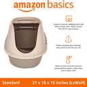 Amazon Basics No-Mess Hooded Enclosed Cat Litter Box with Odor Control and Swinging Door, Standard, 21" x 16" x 15", Multicolor