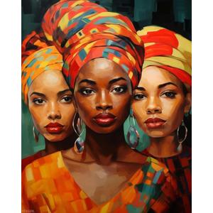 XTXGERL Paint by Numbers African American for Adults, Acrylic Oil Painting by Numbers Kits for Beginner with Brushes Art Crafts Canvas for Home Decor 16x20 inch / 40x50 cm