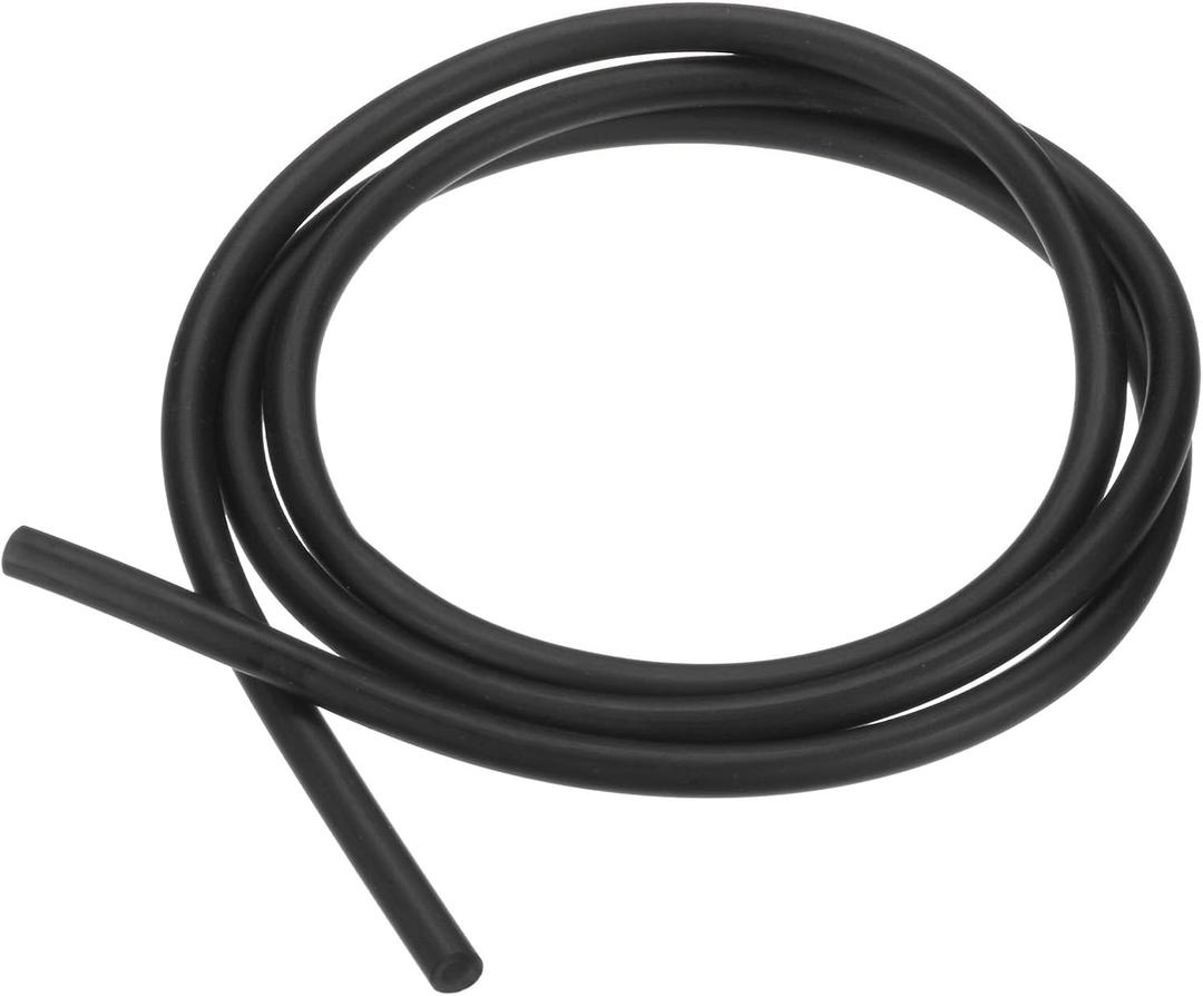 M METERXITY Natural Latex Rubber Tubing, 1/8" [3mm] ID x 1/4" [6mm] OD 3ft Length Latex Hose Tube for Home/Laboratory/Sporting, Highly Elastic Band Tubes [Black]