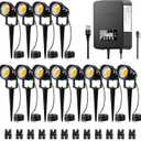 SUNVIE 12 Pack Low Voltage Landscape Lights with 300W Transformer 12-24V LED Landscape Lighting Kit 3000K Waterproof Aluminum Landscape Spotlights with Wire Connectors for House Yard Tree Garden