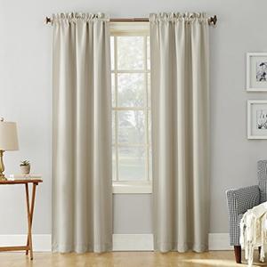 Sun Zero Easton Energy Saving Blackout Rod Pocket Curtain Panel, 40" x 84", Pearl