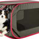 Large Pop Up Kennel,Collapsible Travel Pet Crate, Indoor and Outdoor Portable Dog Enclosure, Portable Pet Car Seat Kennel (Coffee, Large)