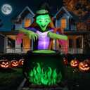 8.5Ft Tall Giant Halloween Inflatables Witch Cauldron Decorations, Scary Blow Up Yard Decor Build-in 5 Led Lights for Outdoor Party Lawn Garden