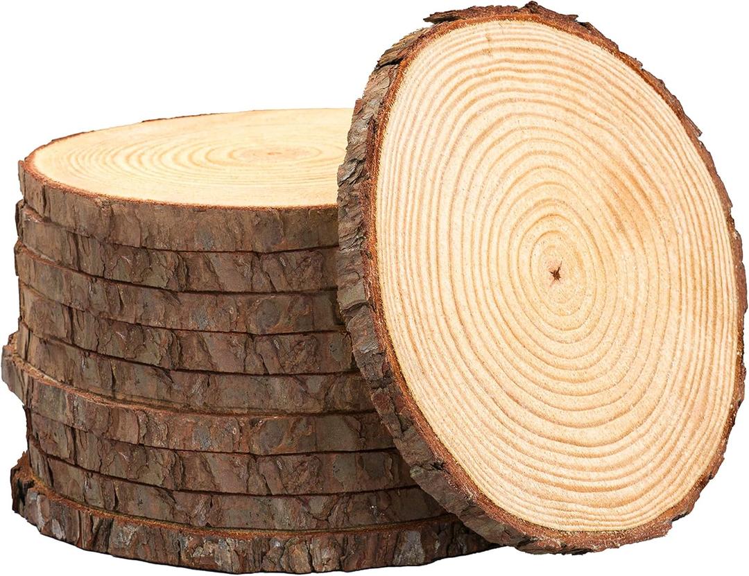 Set of (10) 8-9 inch Wood Slices for centerpieces! Wood Slice centerpieces, Wood Rounds, Tree Slices (8 inch)