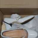 Trary Mary Jane Shoes Women, Chunky Mary Janes Heels for Women Shoes Dressy Casual, Dress Shoes for Women Block Heels Closed Toe Mary Jane Pumps (8, White)