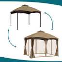 Wonwon Outdoor Gazebo Canopy 4-Panel Screen Walls with Zipper - Mosquito Netting for 10' x 12' Gazebo (Khaki)