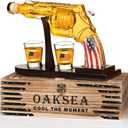 Gifts for Men Dad, Unique Christmas Anniversary Birthday Gift for Him Husband, 9 Oz Whiskey Decanter Set with 2 Oz Shot Glasses, Cool Persinalized Presents dispenser for Home Bar