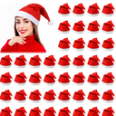 Vicenpal 200 Pieces Christmas Santa Hat Bulk Xmas Claus Santa Hat Nonwoven Fabric Santa Hat for Adults Party Costume Supplies