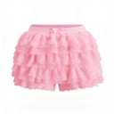Women's Y2k Ruffle Shorts Lace Layer Bloomers Sexy Booty Mini Skirt Pumpkin Sweet Pettipants, XXL
