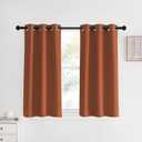 NICETOWN Kitchen Curtains Small Window Halloween Curtains & Drapes, Burnt Orange, 34" W x 40" L, 2 PCs, Thermal Insulated Solid Grommet Panels for Cupboard, Loft, Cafe, Dining Room