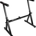 RockJam Z Style Adjustable and Portable Heavy Duty Music (Fits 54-88 Key Electric Pianos) Electronic Keyboard Stand (RJZZ363)