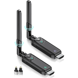 Wireless HDMI Transmitter and Receiver,1312FT/400m 4K Decode1080P Output Plug&Play 2.4G/5.8G Portable HDMI Wireless for Streaming Video and Audio to Monitor from Laptop/PC/TV Box/Projector