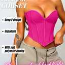 ChiaoLezhee Heart Corset Top For Women, Sexy Concert Outfits Going Out, Strapless Crop Top, Overbust Bustier (Pink, Small)