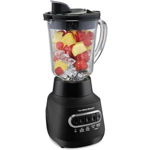 Hamilton Beach Wave Action Blender for Smoothies, Stainless Steel Ice Sabre Blades, 40oz Glass Jar, 800 Watts, Quiet Design, Black (58175)