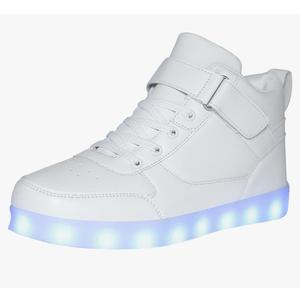 JEVRITE Unisex LED Light Up High Top Sneakers - USB Charging for Women & Men - Couples Shoes. size 46