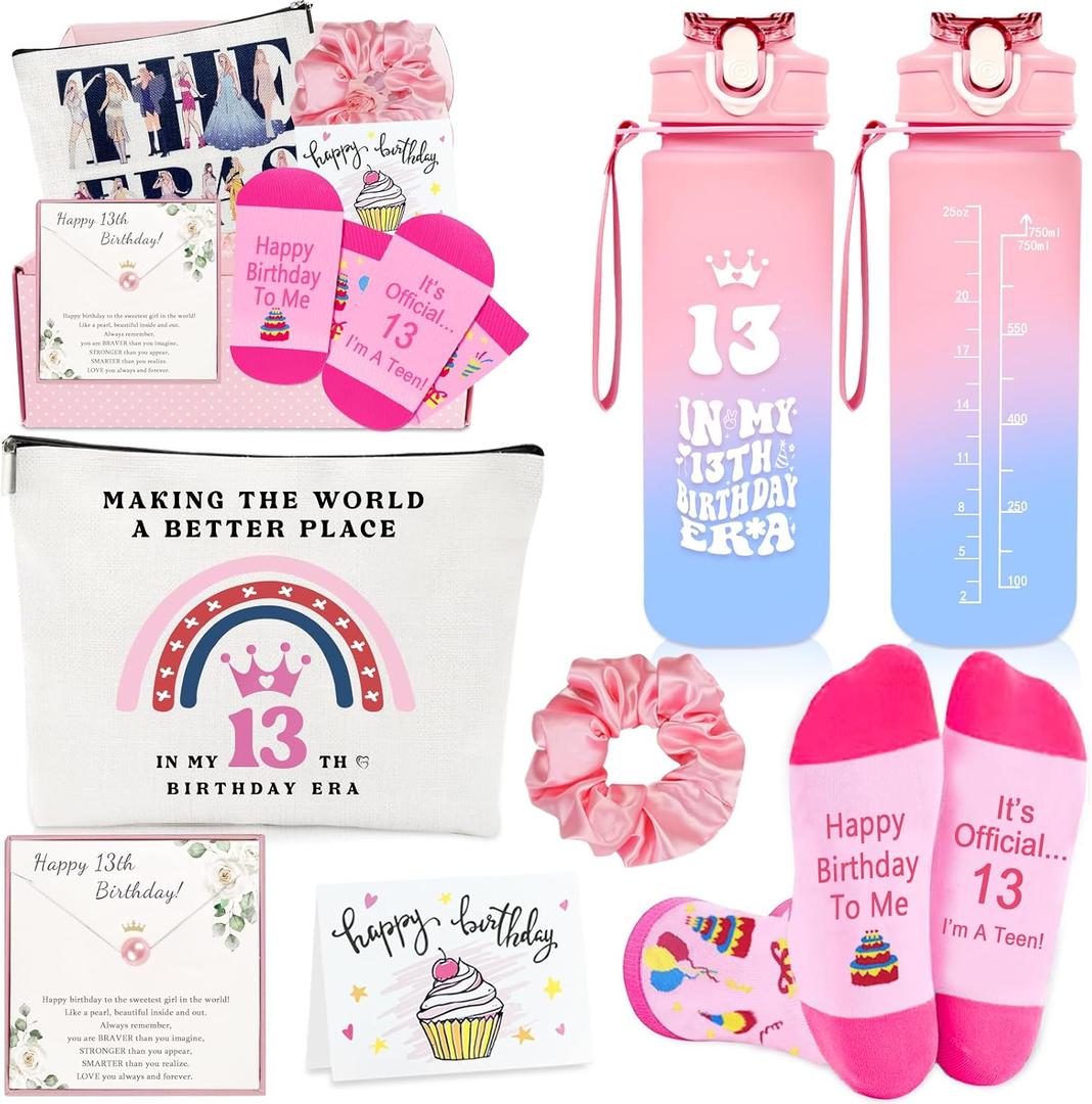Awfrky 13 Year Old Girl Gifts, Gifts for 13 Year Old Girl, 13th Birthday Gifts for Girls Age 13, Younger Sister, Daughter, Niece, Granddaughter, Sweet 13th Birthday Decorations for Teen Girls