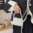 Luxury Pearl Bag Chain Bag Purse, Artificial Pearl Clutch Crossbody Handmade Bags, Evening Bags for Party Wedding Bridal Party Travel Prom 15