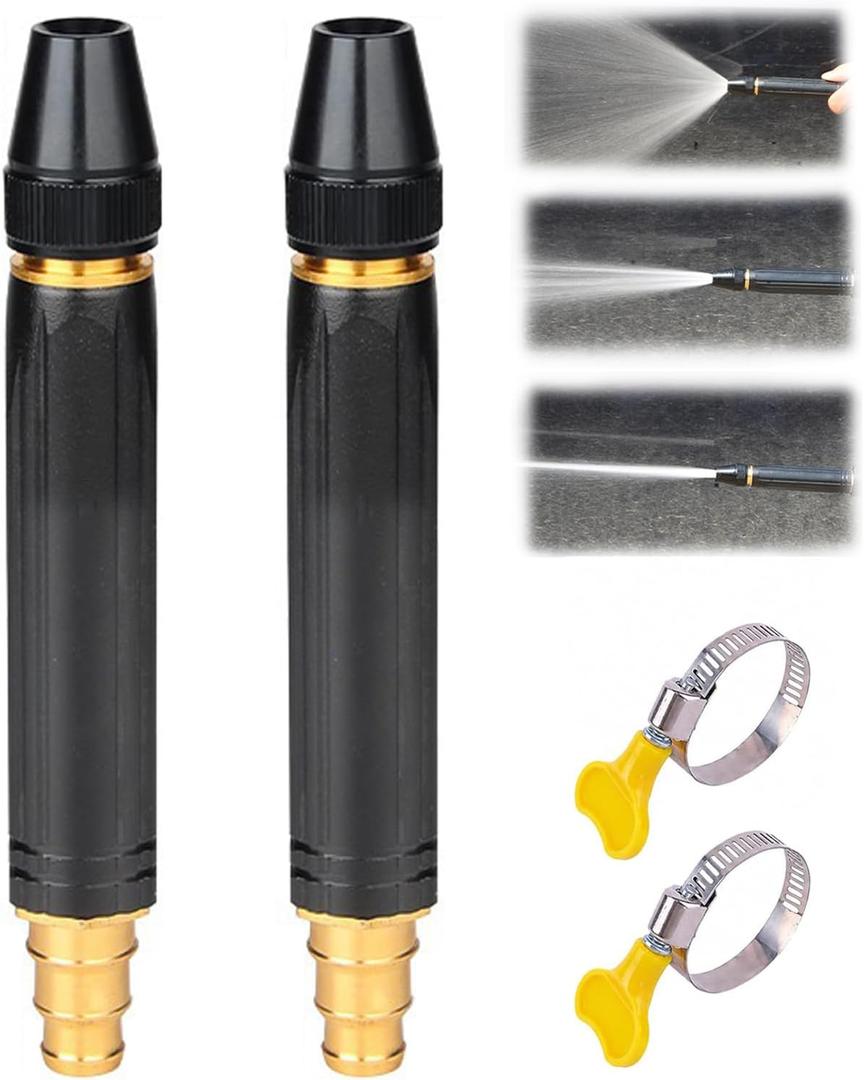 2 Pack Home High-Pressure Car Wash Water Gun with Booster Nozzle and Hose, High Pressure Hose Nozzle, Adjustable Spray Patterns for Car Washing and Outdoor Cleaning