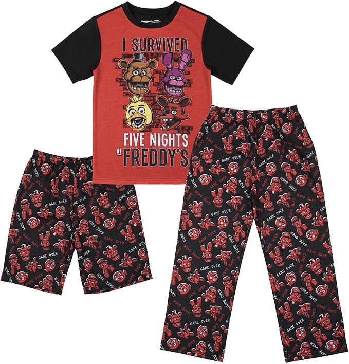 Bioworld Five Nights at Freddy's Youth Sleepwear Set Tee Shirt, Sleep Shorts, Sleep Pants
10-12