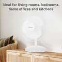 Holmes 12 Inch Oscillating Table Fan 3 Speeds 75 Degree Wide Angle Oscillation 15 Degree Adjustable Head Tilt Quiet Cooling for Home Office Bedroom Manual Control White