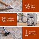 Freyja 5x7 Area Rugs for Living Room, Vintage Distressed Soft Washable Rugs for Bedroom Dining Room Kitchen, Foldable Thin Non Slip Floral Print Mat Home Decor Aesthetic (Orange Blue)