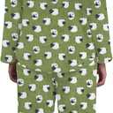 PrinStory Fluffy Pajamas for Women Set Winter Fleece Pajama Sets Warm Fuzzy Pjs Flannel 2 Piece Lounge Sets with Pockets (Green, S)