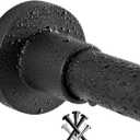 BRIOFOX Shower Curtain Rod 43-73 Inches Matte Black, Rustproof and Non-Fall Down Spring Tension Rod for Window or Bathroom, Stainless Steel