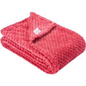 Fuzzy Blanket or Fluffy Blanket for Baby, Soft Warm Cozy Coral Fleece Toddler, Infant or Newborn Receiving Blanket for Crib, Stroller, Travel, Decorative (28Wx40L, XS-Raspberry)