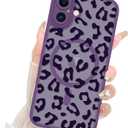 Fiyart Designed for iPhone 16 Plus Case Matte Cheetah Print Design Compatible with MagSafe Wireless Charging,Cute Leopard Print Anti-Scratch Translucent Phone Cover for Women Girls Men 6.7"-Purple